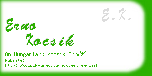 erno kocsik business card